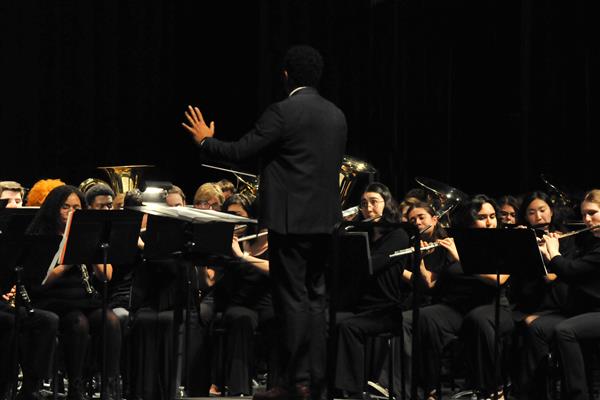Students performing at the 2023-2024 All County Band Concert